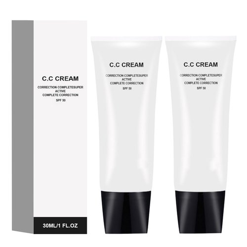 Skin Tone Adjusting CC Cream SPF 50, CC Cream Self Adjusting for Mature Skin, Pre-makeup Primer Moisturizing Skin Concealer 2PCS (Natural Color)