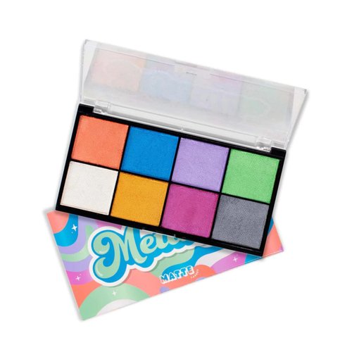 Matte Lashes 8 Color Water Activated Graphic Eyeliner Palette, Highly Pigmented Colorful UV Glow, Face and Body Paint Makeup (Metallic/Pearlescent)