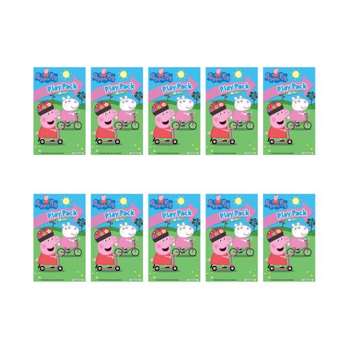 Bendon Peppa Pig Mini Play Packs, Each with Mini Coloring Book, 2 Mini Crayons, and a Sticker, 10-Pack