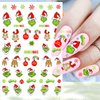 6 Sheets Christmas Nail Art Stickers, 3D Christmas Nail Decals, Funny Cartoon Design Holiday Self-Adhesive Christmas Nail Decoration Accessories for Women Girls Kids