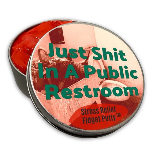 Just Sh*t in a Public Restroom Stress Putty - Funny Gross Bathroom Joke - Novelty Therapy Putty for Travel Lovers - Red, Fidget Toy