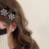 Christmas Snowflake Hair Clips, 4 Pcs Rhinestone Barrettes, Flocking Alligator Clips, Holiday Gift Set