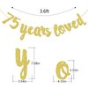 75 Years Loved Banner - Happy 75th Birthday/Wedding Anniversary Party Decorations-Gold