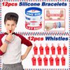 134 PCS Baseball Party Favors, 12 Set Baseball Goodie Bag, Mini Stress Balls, Baseball Stickers, Rubber Bracelets, Keychain, Tattoo Stickers, Slap Bracelets, Whistle for Baseball Themed Party Supplies