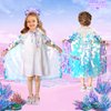 Princess Dress Up for Girls 4-6, Mermaid Toddler Toys for Ages 3-8, 8 Pcs Shiny Sequin Princess Cape Set Kids Toys, Princess Girl Toys for Easter Halloween Birthday Christmas Gifts Party Favors