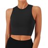 Natural Feelings Sports Bras for Women Removable Padded Yoga Tank Tops Sleeveless Fitness Workout Running Crop Tops Black