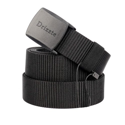 Drizzte 59'' Plus Size Long Men's Military Duty Web Nylon Belt Plastic Buckle Black