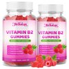 Mchokuu Vitamin B2 Gummies Riboflavin 400mg with Magnesium for Kids & Adults Migraine Relief & Headache Relief & Nervous System Support Non-GMO, Vegan, Sugar Free, Raspberry Flavor, 60 Count