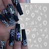 Spider Nail Stickers for Nail Art 8 Sheets Halloween Nail Art Stickers 3D Self-Adhesive Black White Spider Web Design Halloween Nail Charms Goth Nail Art Decorations for Women DIY Salon Nail Supplies