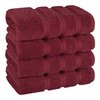 American Soft Linen Luxury Hand Towels for Bathroom, 100% Cotton Turkish 4 Piece Hand Towel Set, 600 GSM Hand Face Towels for Kitchen, Bordeaux Red Hand Towels