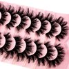 AMSDCN New 7Pairs Design Wet Manga Lashes 3D fluffy Eyelash Extensions Makeup Fashion Long Thick Natural Fake Eyelashes (108)