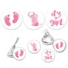 It's a Girl Chocolate Drop Label Stickers, Pink It's a Girl Baby Shower Favor Labels, Fits Hershey's Kisses Party Favors, Baby Shower Decorations, 0.75 Inches, Pack of 180