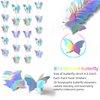 40 Feet 3D Iridescent Butterfly Hanging Garlands Holographic Butterflies Laser Paper Garland Party Streamers for Home Ceiling Decor Birthday Party Baby Shower Wedding Theme Backdrop Decoration