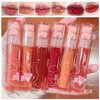 Blopuivo 6 Colors Bear Lip Gloss,Jelly Lip Glaze,Cute Liquid Lipstick Bear Lip Stain Watery Lipgloss Plumping Lip Tint Moisturizing Waterproof Long Lasting for Lip and Cheek