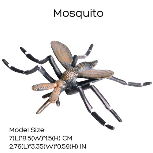 Flormoon Realistic Animal Figures Mosquito Figurines Insect Toy, Science Project, Cake Topper, Early Educational Toys Birthday for Toddlers Kids Age 3 4 5(Black)