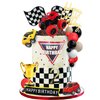 20 PCS Truck Cake Toppers Truck Cake Decorations Hot Red Ball Race Car Flame Blaze Wheel Cake Toppers For Kid Boy Truck Themed Racing Car Party Decorations Supplies (Truck 1)