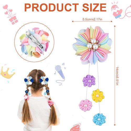 6pcs Flower Hair Clips, Webbing Hair Bows for Girls 3 Colors Flower Alligator Clips Barrettes Cute Flower Hair Accessories for Girls Kids Babies Women Decoration