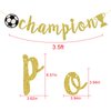 Champion Banner, Sports Theme Banner, Soccer Game Day Party Decorations, Gold Glitter