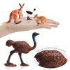 BRETOYIN 24PCS Wildlife Animals Fence Toy Accessories Playset with Kangaroo Australian Ostrich for Toddlers Kids Preschool Educational Gift Sets Farm Addition