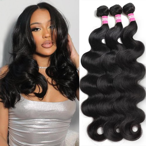 DMKEEP 12A Human Hair Bundles 18 20 22 Inch Body Wave Bundles Human Hair 100% Unprocessed Brazilian Raw Virgin Hair 3 Bundles Quick Weave Bundles Real Human Hair Extensions Natural Color