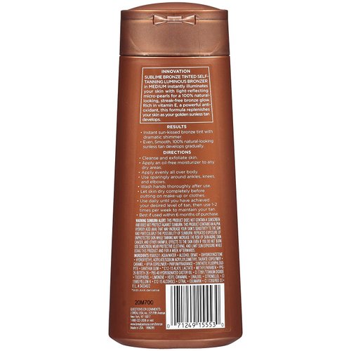 L'Oreal Paris Sublime Bronze Luminous Bronzer Self-Tanning Lotion, 6.7 Ounce (Pack of 3)