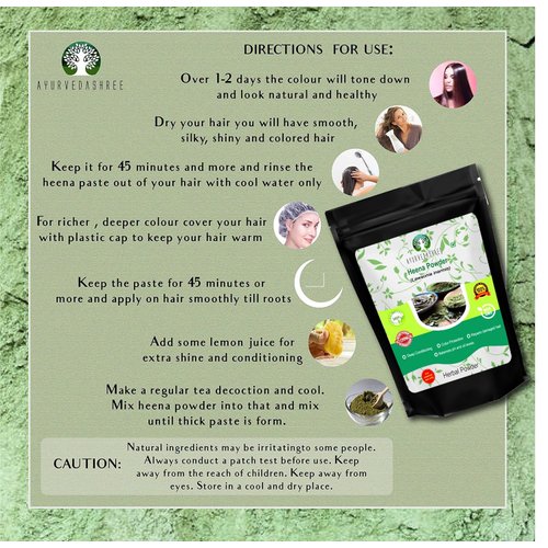 AYURVEDASHREE Natural & Pure Henna Powder (Lawsonia Inermis) 100 Gm | Red Henna Hair Color | Triple Sifted | No Chemical or Additives | Henna Powder For Hair | Henna Hair Color