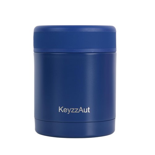 KeyzzAut Insulated Food Container 12oz Vacuum Insulated Food Jar Soup Thermos for Hot and Cold Food Kids Leak-Proof Stainless Steel Lunch Box Food Lunch Container(Blue)