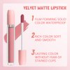 BINGBRUSH Super Stay Matte Longwear No-Budge Liquid Lipstick Makeup,Highly Pigmented Color and Instant Shine, Cheeky, Soft Matte Lip Cream Lightweight Lipgloss (05#&08#, Pack of 2)