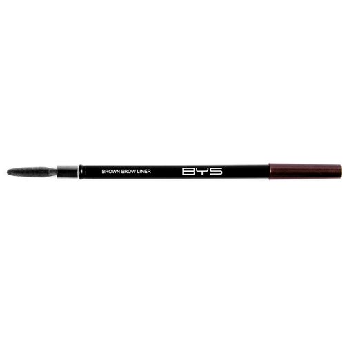 BYS Brow Liner Pencil - Dual-Ended with Brush, Eyebrow Pencil and Brow Brush - Natural Brown Color, Waterproof