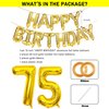SHUNTAI 75 Balloon Numbers Gold Jumbo Number 57 Foil Mylar Balloons with Happy Birthday Letter Balloons Banner 75th Birthday Decorations for Men Women 75 Years Old Anniversary Party Events Supplies
