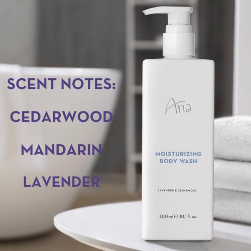 Aria Moisturizing Body Wash - Scented with Cedarwood, Green Mandarin, Lavender - Vegas Hotel Body Wash - 10 oz