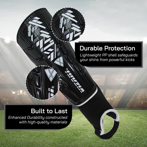 Vizari Malaga Soccer Shin Guards for Kids | Youth Soccer Gear for Boys Girls | Protective Soccer Equipment | Adjustable Straps