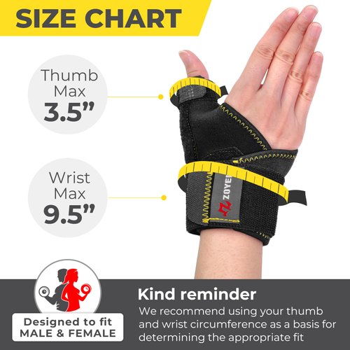 ZOYER Thumb Brace, Thumb Spica Splint for Left and Right Hand, Breathable Wrist Brace with Thumb Support for Arthritis, De Quervain's Tendonitis, Carpal Tunnel, Pain Relief, Sprains