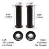 Motorcycle Vintage Non Slip Handlebar Grips 7/8" 22mm 1" 24mm Rubber Handle Grips, Open End (Black)