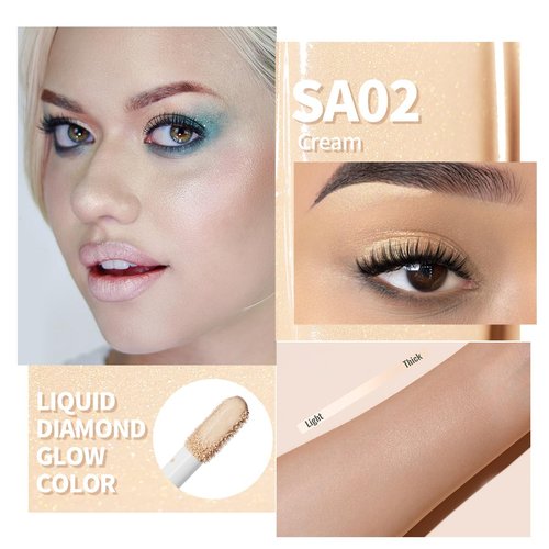 Oulac Matte Nude Eyeshadow Shimmer Finish Liquid Eye Shadow Base&Highlighter Duo| Buildable Smooth Eye Makeup, Wrinkle Resistant, Vegan, Cruelty-Free SA02