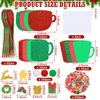 Syhood 725 Pcs Christmas Hot Cocoa Ornaments Craft Kit Foam Stickers Cafe Cup Mug Shape Glitter Stickers Christmas Craft Kits for Kids Xmas Holiday Party Supplies
