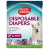 Simple Solution True Fit Disposable Dog Diapers for Female Dogs | Super Absorbent with Wetness Indicator | XXL | 12 Count