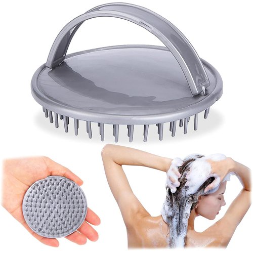Purple Shampoo Brush, Hair Brush with Massager, Scalp Exfoliator, Plastic/Rubber for Shower or Bath, Thick Thin Hair, Curly Straight, Deep Clean, Use Conditioner Also,One Size Hair Brushes