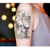 Oottati 6 Sheets Arm Waterproof Temporary Tattoos Wolf Maria Cross Women Tiger Flower India Lion Skull
