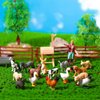 Flormoon 16Pcs Small Animals Figures, Realistic Farm Animals Toys for Cupcake Toppers, Learning Educational Toys, Birthday Party Favors Gift for Kids