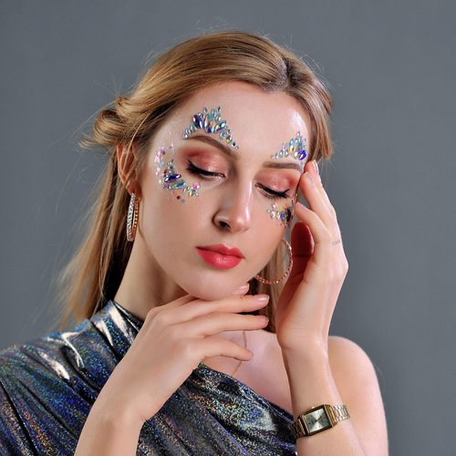 Meredmore 6Sets Festival Face Jewels stickers Body jewels stickers Glitter Rave Face Gems Rhinestones – Eye Body Gems | Rhinestone Stickers | Body Glitter Festival Rave & Party Accessories colorful