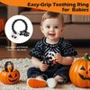 Halloween Baby Teething Ring Toys – Skull & Bat Silicone Teethers for Newborns, Infants & Toddlers – Sensory Chew Bracelet for Teething Relief – Perfect Baby’s First Halloween Basket Stuffers