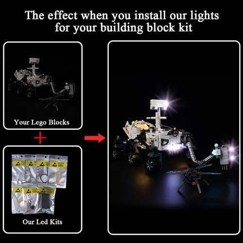 Kyglaring LED Lighting Kit for Lego Technic NASA Mars Rover 42158 Building Set (No Model) - Light Set Compatible with 42158 Perseverance Advanced - Without Building Set (Classic Version)