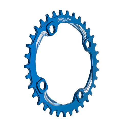 Funn Solo Narrow Wide Chainring for 9 10 11 12 Speed Chain, Fits 104mm BCD Interface Crankset, Single Speed Bike Chain Ring for MTB, BMX Bike, Gravel Bike and Road Bike (34T, Blue)