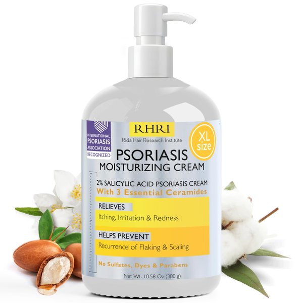 Rida Hair Research Institute Psoriasis Cream for Itchy Scalp, Face & Body | Eczema Cream for Adults | Psoriasis Treatment for Skin | Itching, Irritation & Redness Relief | XL Size