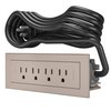 Legrand Wiremold RD4RNI radiant Furniture Power Center, Recessed Power Strip, 4 Outlets, 6 Foot Cord, Nickel