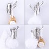 Angle Simple Folding Towel Hook Brushed Nickel, Metal 3 Arms Swivel Hook, Flexible Robe Coat Hook, Space Saving Wall Hook for Bathroom RV