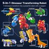 RISUNTOY 6+ Kids 5-in-1 Dinosaur Transforming Robot Toy - Safe, Durable, Easy Assembly | Educational Gift for Boys & Girls - Build & Combine into Mega Robot with Weapon