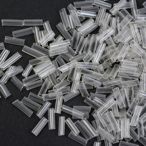 250 Pieces Hair Extensions Tube Clear Tubes Hair Extensions Tools for Hair Extensions