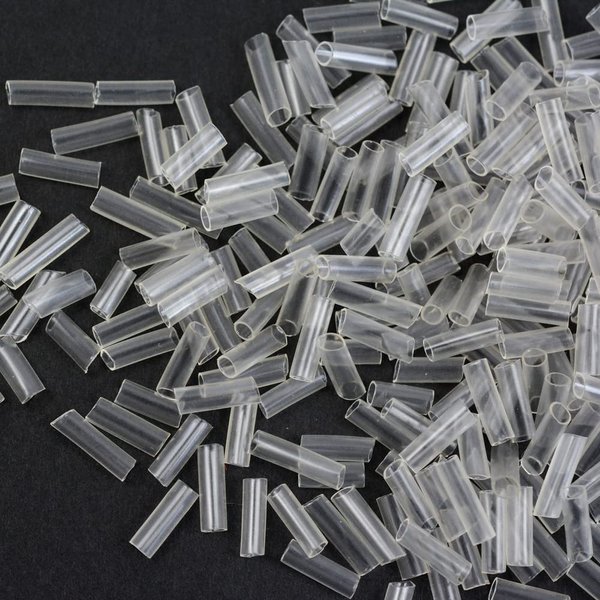 250 Pieces Hair Extensions Tube Clear Tubes Hair Extensions Tools for Hair Extensions